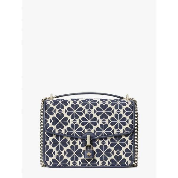 Fashion 4 - Spade Flower Jacquard Locket Large Flap Shoulder Bag