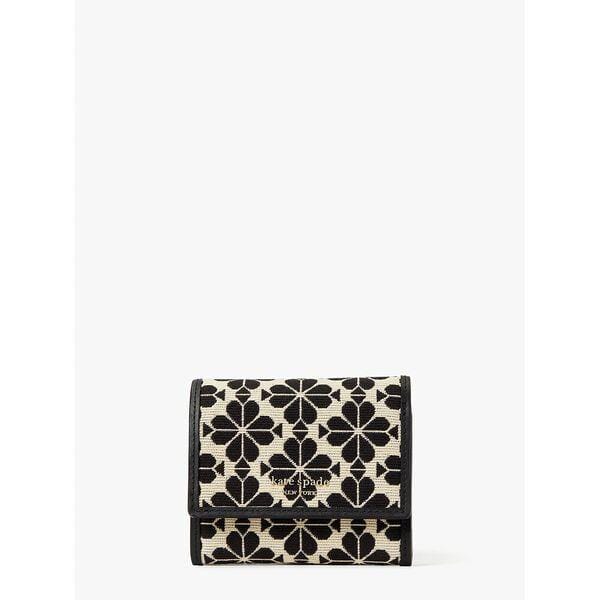Fashion 4 - Spade Flower Jacquard Small Zip Wallet