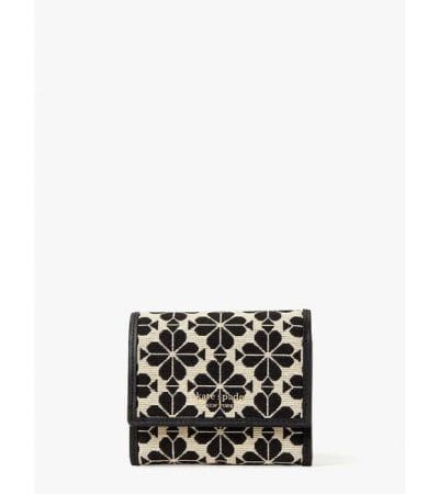 Fashion 4 - Spade Flower Jacquard Small Zip Wallet