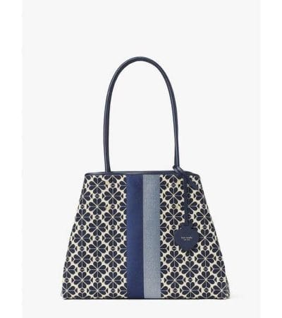 Fashion 4 - Spade Flower Jacquard Stripe Everything Large Tote