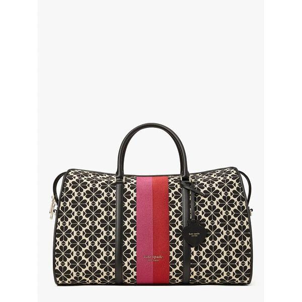 Fashion 4 - Spade Flower Jacquard Stripe Large Weekender Bag