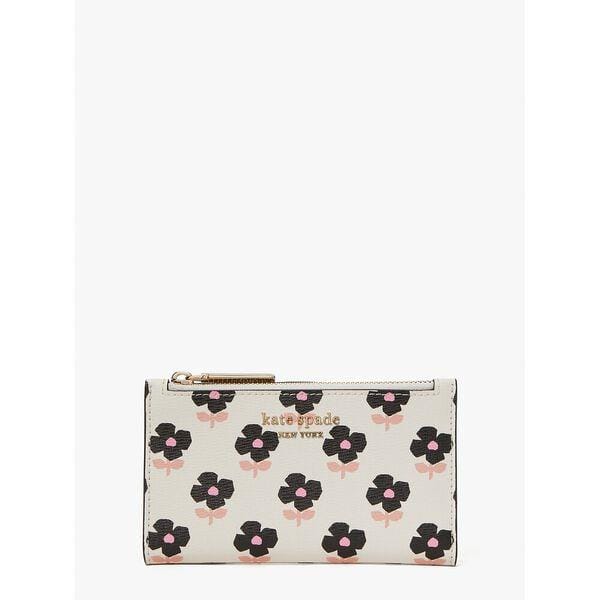 Fashion 4 - Spencer Block Print Floral Small Slim Bifold Wallet