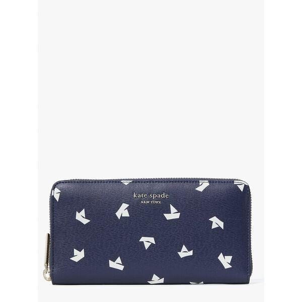 Fashion 4 - Spencer Paper Boats Zip Around Continental Wallet