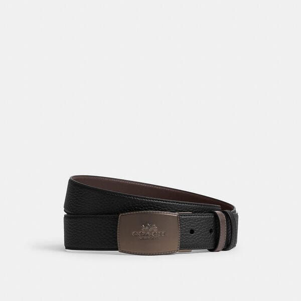 Fashion 4 - Stitched Plaque Buckle Cut To Size Reversible Belt