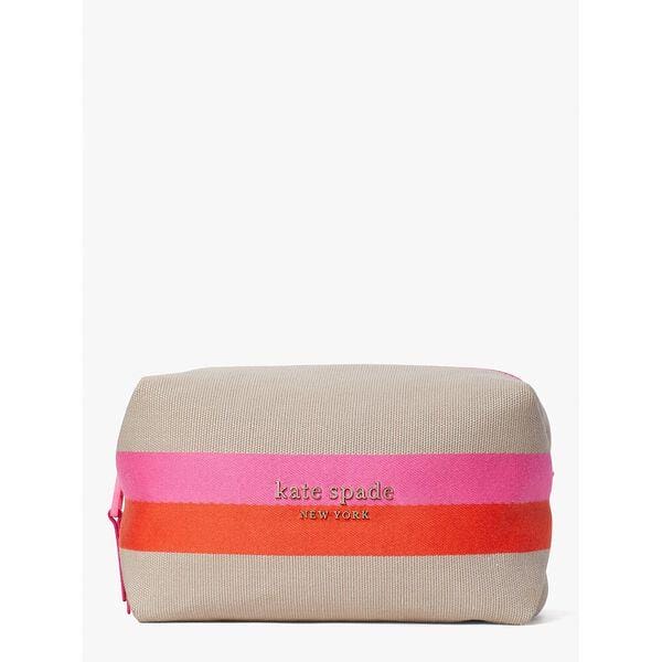 Fashion 4 - Stripe Logo Canvas Large Cosmetic Case