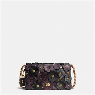 Fashion 4 - TEA ROSE APPLIQUE DINKY CROSSBODY IN LEATHER