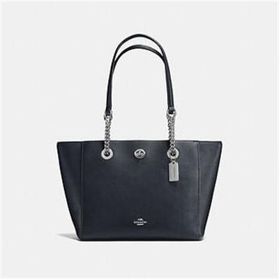 Fashion 4 - TURNLOCK CHAIN TOTE IN POLISHED PEBBLE LEATHER