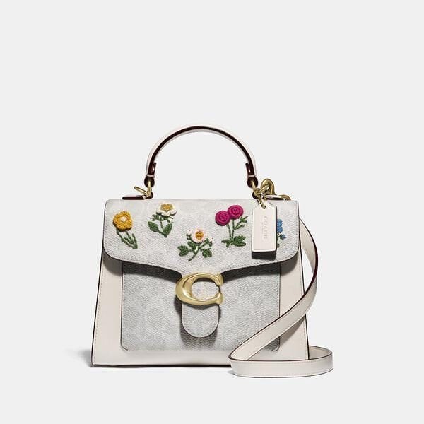 Fashion 4 - Tabby Top Handle 20 In Signature Canvas With Floral Embroidery