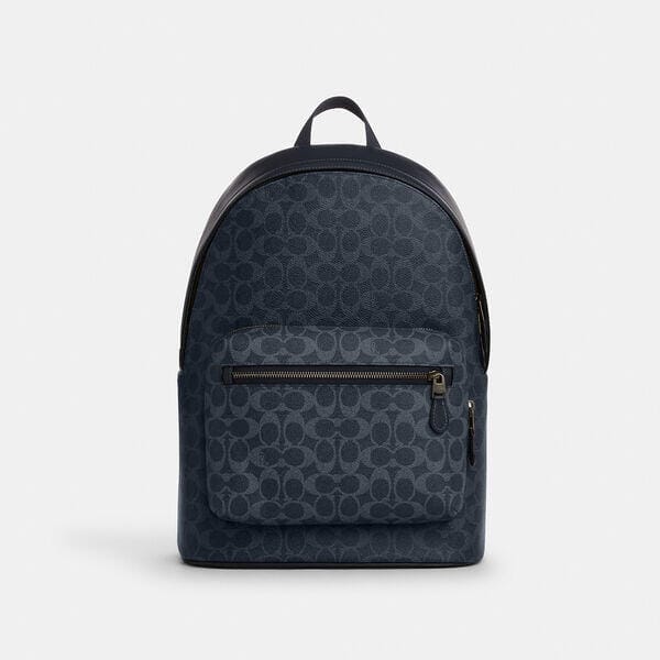 Fashion 4 - West Backpack In Blocked Signature Canvas