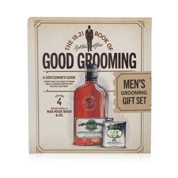 OJAM Online Shopping - 18.21 Man Made Book of Good Grooming Gift Set Volume 4: Spiced Vanilla (Wash 532ml + Oil 60ml) 2pcs Men's Skincare