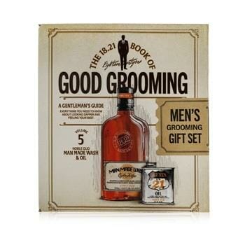 OJAM Online Shopping - 18.21 Man Made Book of Good Grooming Gift Set Volume 5: Noble Oud (Wash 532ml + Oil 60ml ) 2pcs Men's Skincare