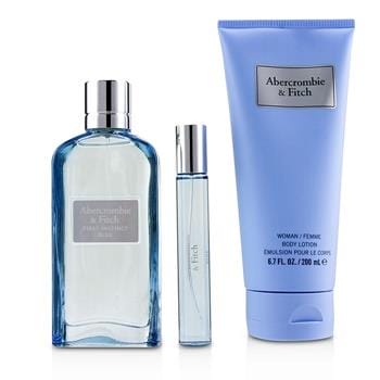 OJAM Online Shopping - Abercrombie & Fitch First Instinct Blue Coffret: Eau De Parfum Spray 100ml/3.4oz + Body Lotion 200ml/6.7oz + Eau De Parfum Spray 15ml/0.5oz 3pcs Ladies Fragrance