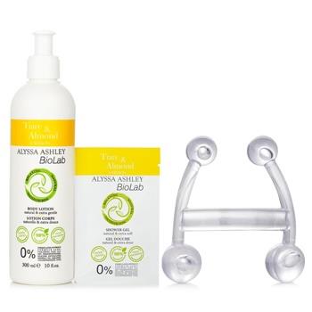 OJAM Online Shopping - Alyssa Ashley Biolab Tiare & Almond Body Lotion + Shower Gel + Massager 3pcs Skincare