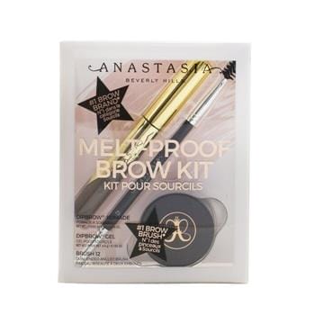 OJAM Online Shopping - Anastasia Beverly Hills Melt Proof Brow Kit (Dipbrow Gel + Dipbrow Pomade + Brush 12) - # Medium Brown 3pcs Make Up