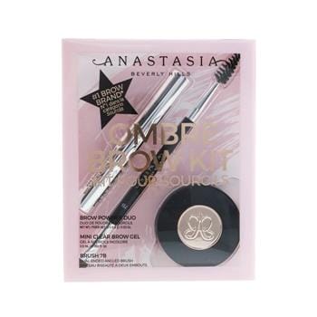 OJAM Online Shopping - Anastasia Beverly Hills Ombre Brow Kit (Brow Powder Duo + Mini Clear Brow Gel + Brush 7B) - # Dark Brown 3pcs Make Up