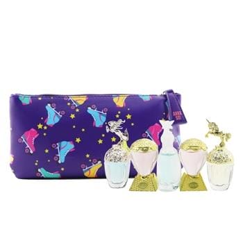 OJAM Online Shopping - Anna Sui Miniature Coffret: Fantasia EDT 5ml + Fantasia Mermaid EDT 5ml + Sceret Wish EDT 5ml + 2x Sky EDT 5ml + Pouch 5pcs+Pouch Ladies Fragrance