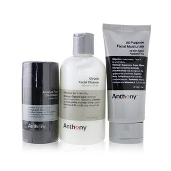 OJAM Online Shopping - Anthony Basic Kit With Alcohol Free Deodorant: Cleanser 237ml + Moisturizer 90ml + Deodorant 70g 3pcs Men's Skincare