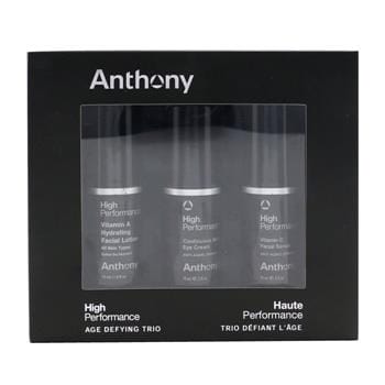 OJAM Online Shopping - Anthony High Performance Age Defying Trio Set: Vitamin C Facial Serum 15ml +Vitamin A Facial Lotion 15ml + Eye Cream 15ml 3x15ml/0.5oz Men's Skincare