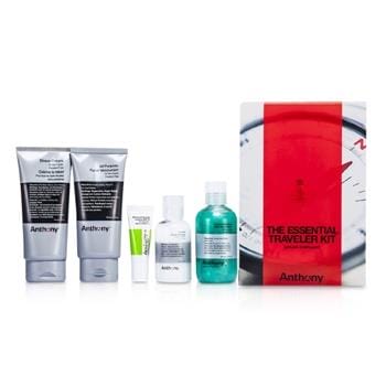 OJAM Online Shopping - Anthony Logistics For Men The Essential Traveler Kit:  Cleanser + Mositurizer + Lip Blam + Shave Cream + Hair & Body Wash 5pcs Men's Skincare