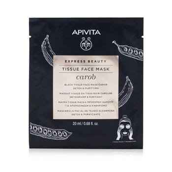 OJAM Online Shopping - Apivita Express Beauty Black Tissue Face Mask with Carob (Detox & Purifying) 6x20ml/0.68oz Skincare