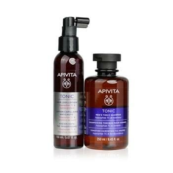 OJAM Online Shopping - Apivita Men's Tonic Hair Set: Tonic Hair Loss Lotion 150ml + Tonic Men's Tonic Shampoo 250ml (Box Slightly Damaged) 2pcs Hair Care