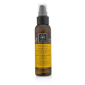 OJAM Online Shopping - Apivita Rescue Hair Oil with Argan & Olive (For All Hair Types) 100ml/3.38oz Hair Care