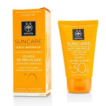 OJAM Online Shopping - Apivita Suncare Anti-Wrinkle Light Texture Face Cream SPF 30 (Exp. Date: 11/2021) 50ml/1.7oz Skincare
