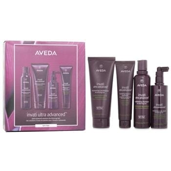 OJAM Online Shopping - Aveda Invati Ultra Advanced 4 Step Light System Set: Light Shampoo 200ml+Light Conditioner 200ml+Serum 150ml+Treatment 100ml 4pcs Hair Care