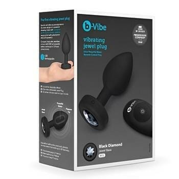 OJAM Online Shopping - B-vibe Vibrating Jewel Anal Plug M/L - # Black 1 pc Sexual Wellness