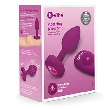 OJAM Online Shopping - B-vibe Vibrating Jewel Anal Plug S/M - # Fuchsia 1 pc Sexual Wellness