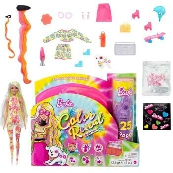 OJAM Online Shopping - Barbie Color Reveal™ Totally Neon Fashions Doll and Accessories 41x27x34cm Toys