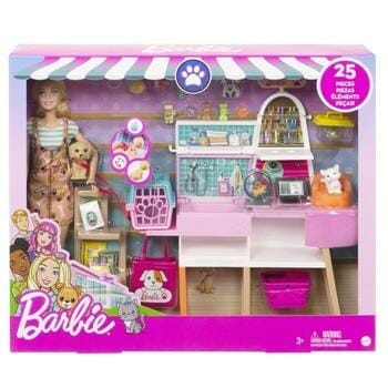 OJAM Online Shopping - Barbie Doll and Pet store Playset 8x40x32cm Toys