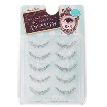 OJAM Online Shopping - Beauty World Dream Girl Nylon Eyelash - # 986 Black and Brown 5pairs Make Up