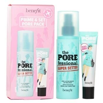 OJAM Online Shopping - Benefit Prime & Set Pore Pack: The Porefessional Smoothing Face Primer + Super Setter Long Lasting Makeup Setting Spray 2pcs Make Up