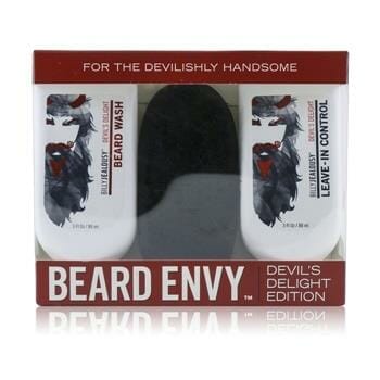 OJAM Online Shopping - Billy Jealousy Devil's Delight Beard Envy Kit: 1x Beard Wash 88ml + 1x Leave-In Control 88ml + 1x Beard Brush (Box Slightly Damaged) 3pcs Men's Skincare