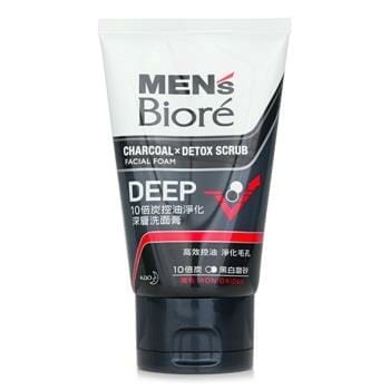 OJAM Online Shopping - Biore Men's Charcoal x Detox Scrub Facial Foam Deep (with Iron Oxides) 100g Men's Skincare