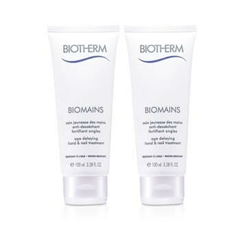 OJAM Online Shopping - Biotherm Biomains Age Delaying Hand & Nail Treatment Duo Pack - Water Resistant 2x100ml/3.38oz Skincare