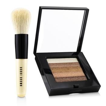 OJAM Online Shopping - Bobbi Brown Bronze Shimmer Brick Set: Bronze Shimmer Brick Compact + Mini Face Blender Brush (Limited Edition) 2pcs Make Up