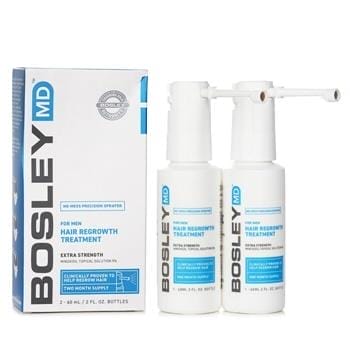 OJAM Online Shopping - Bosley Men's Hair Re growth Treatment Spray (Minoxidil Topical Solution 5%) 60ml x 2 Hair Care