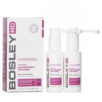 OJAM Online Shopping - Bosley Womens Hair Regrowth Treatment Spray (Minoxidil Topical Solution 2%) 60ml x 2 Hair Care