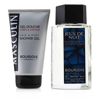 OJAM Online Shopping - Bourjois Masculin Coffret: Jeux De Nuit Eau De Toilette Spray 100ml/3.3oz + Hair & Body Shower Gel 150ml/5oz 2pcs Men's Fragrance