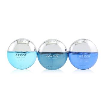 OJAM Online Shopping - Bvlgari Aqva Pour Homme Coffret: Aqva Eau De Toilette + Aqva Marine Eau De Toilette + Aqva Atlantiqve Eau De Toilette 3x15ml/0.5oz Men's Fragrance