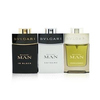 OJAM Online Shopping - Bvlgari Man Coffret: In Black Eau De Parfum Spray + Extreme Eau De Toilette Spray + Wood Essence Eau De Parfum Spray 3x15ml/0.5oz Men's Fragrance