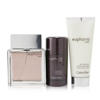 OJAM Online Shopping - Calvin Klein Euphoria Men Coffret: Eau De Toilette Spray 100ml/3.4oz + Deodorant Stick 75g/2.6oz + After Shave Balm 100ml/3.4oz 3pcs Men's Fragrance