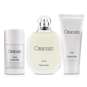 OJAM Online Shopping - Calvin Klein Obsessed Coffret: Eau De Toilette Spray 125ml/4oz + Hair And Body Wash 100ml/3.4oz + Deodorant Stick 75ml/2.6oz 3pcs Men's Fragrance