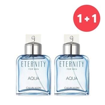 OJAM Online Shopping - Calvin Klein 【1+1 Set】Eternity Aqua Eau De Toilette Spray 100ml/3.4oz x2 Men's Fragrance