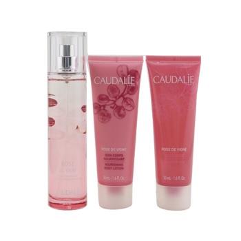OJAM Online Shopping - Caudalie Rose De Vigne Christmas Coffret: Fresh Fragrance Spray 50ml + Shower Gel 50ml + Body Lotion 50ml (Pink Line) 3pcs Ladies Fragrance