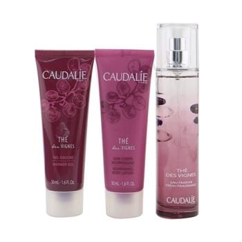 OJAM Online Shopping - Caudalie The Des Vignes Christmas Coffret: Fresh Fragrance Spray 50ml + Shower Gel 50ml + Body Lotion 50ml (Purple Line) 3pcs Ladies Fragrance