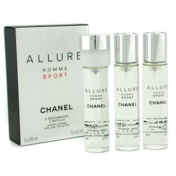 OJAM Online Shopping - Chanel Allure Homme Sport Eau De Toilette Travel Spray Refills (3 Refills) 3x20ml/0.7oz Men's Fragrance