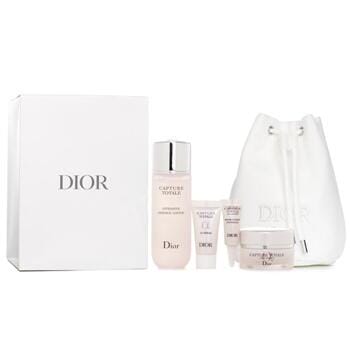 OJAM Online Shopping - Christian Dior Capture Total Cell Bucket Pouch Mini Set: Intensive Essence Lotion 50ml+Le Serum 5ml+Eye Serum 3ml+Firming Wrinkle Creme 15ml 4pcs + 1bag Skincare